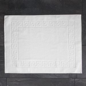 greek key bath mat